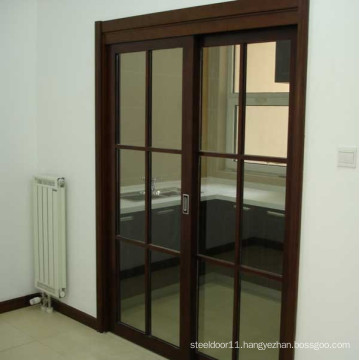 Wooden Glazed kitchen sliding door